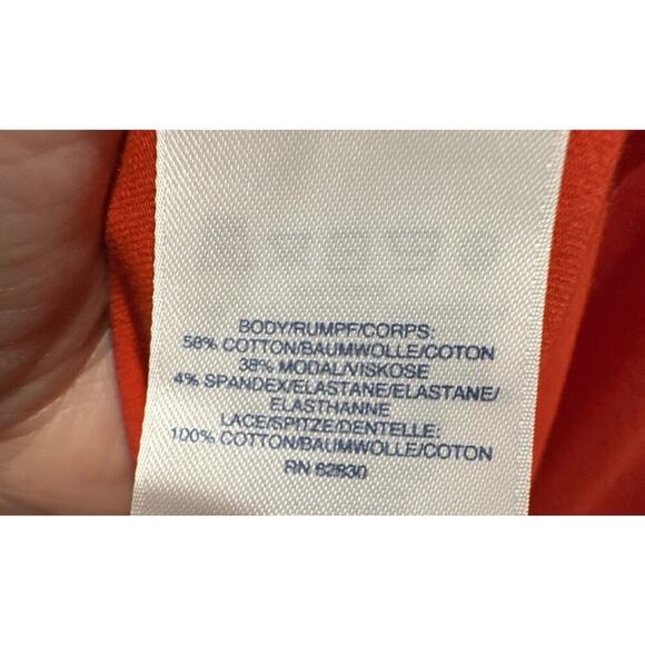 Lands End Women’s Plus Size 1X Bright Red Orange Crochet Neck Maxi Dress Boho - Picture 7 of 8